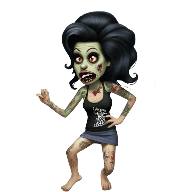 amy winehouse zombie dancing with tattoos emoji