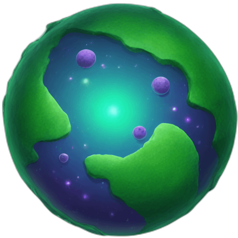 green planet with purple ring system emoji