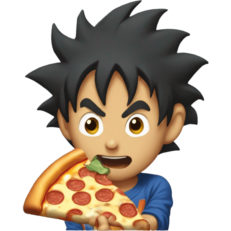 Goku eating pizza emoji