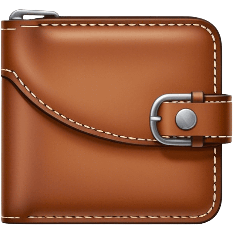 Leatherworking icon, piece of raw leather being transformed into a leather wallet or belt, stitching tools, engraving tool, minimalistic style, clean lines, transparent background. emoji