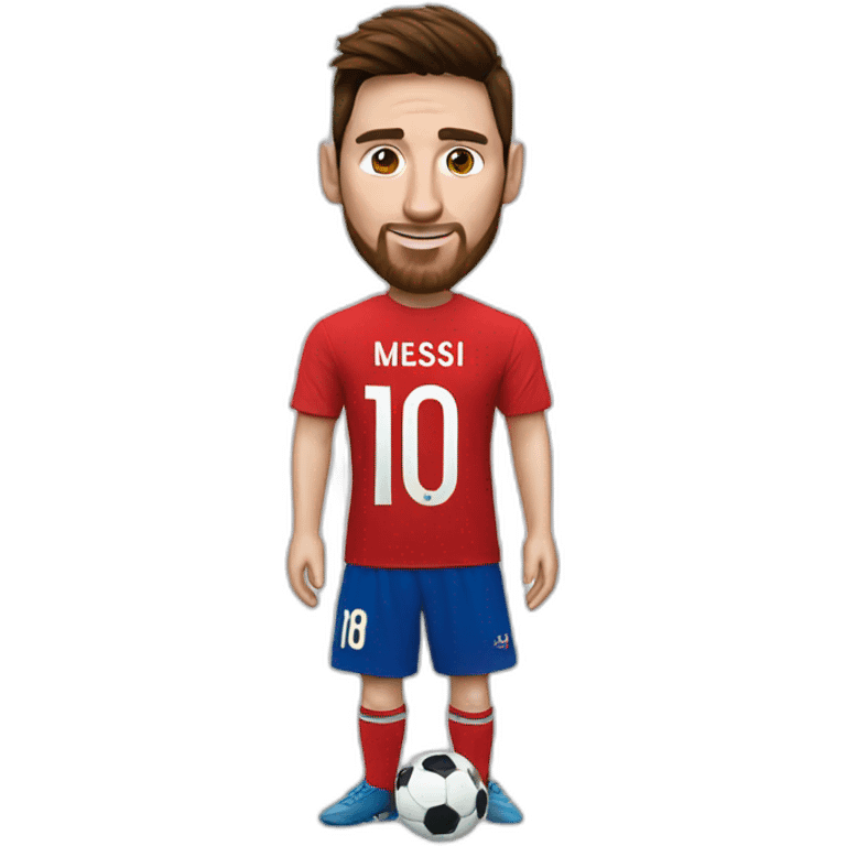 Messi with chile soccer shirt emoji