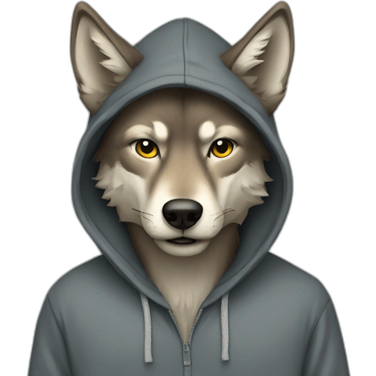 wolf with hoodie emoji