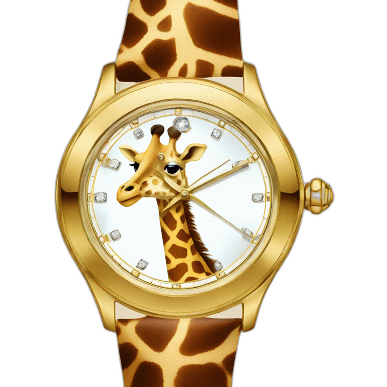 diamond watch on giraffe emoji