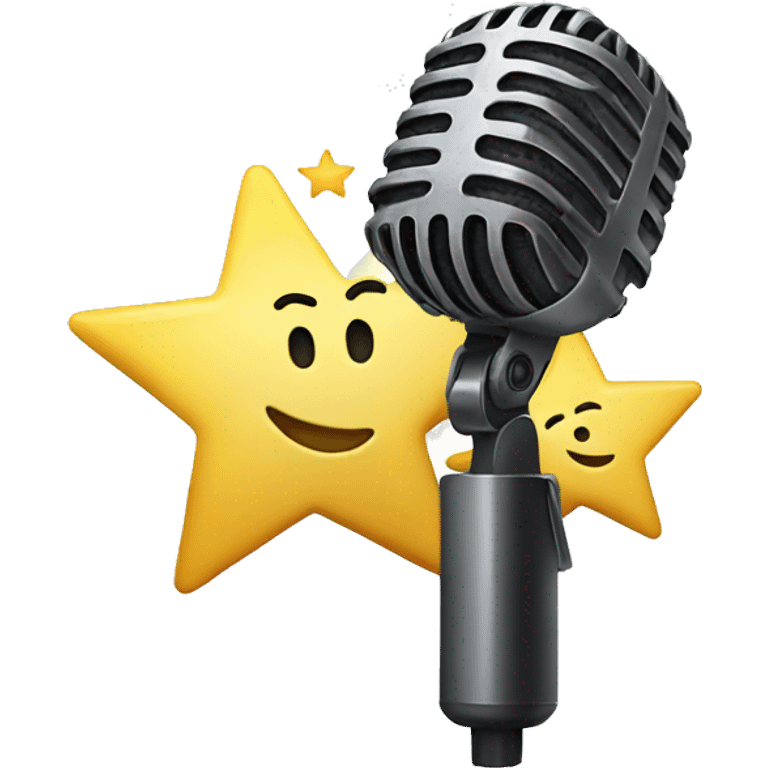 stars coming from a microphone emoji