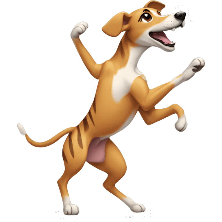 Fawn tiger greyhound dancing emoji