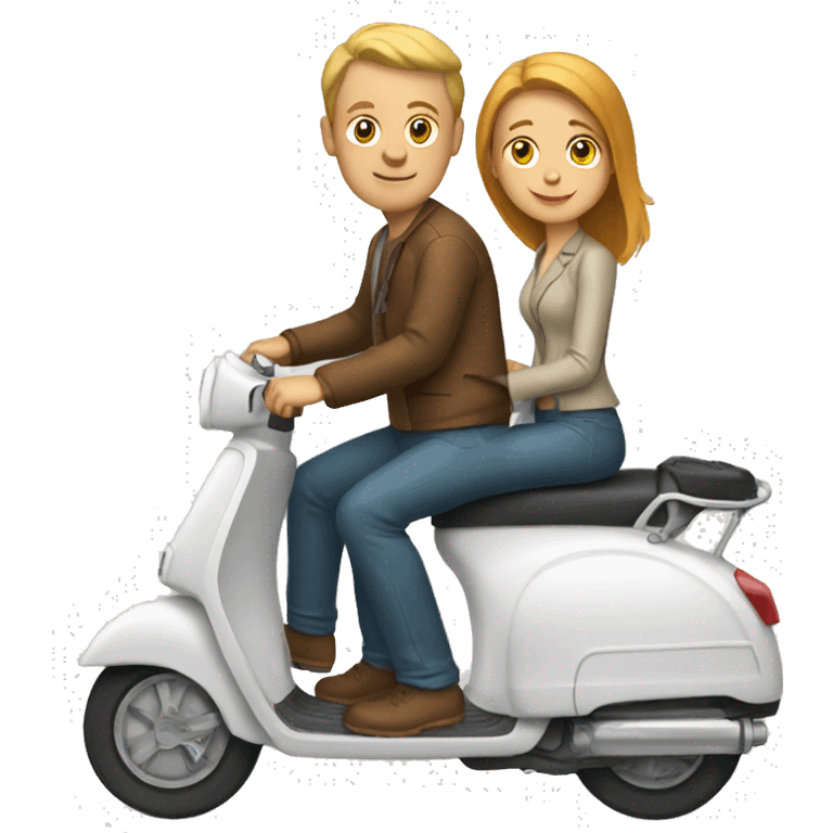 White Couple on scooter emoji