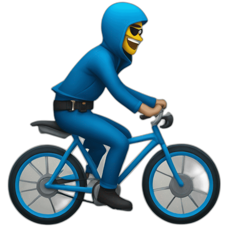 a thief on a blue bike emoji