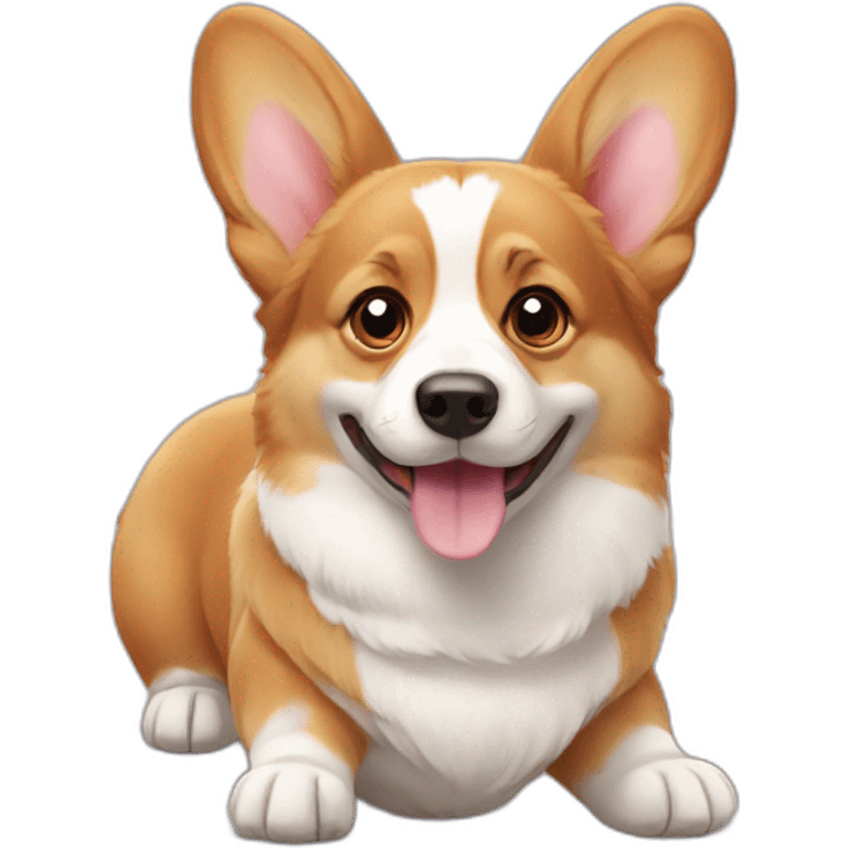 Corgi with rabbit emoji