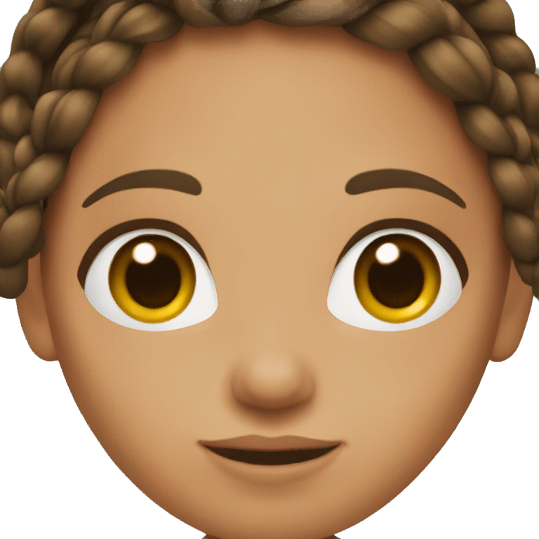 Brunette with braided hair emoji