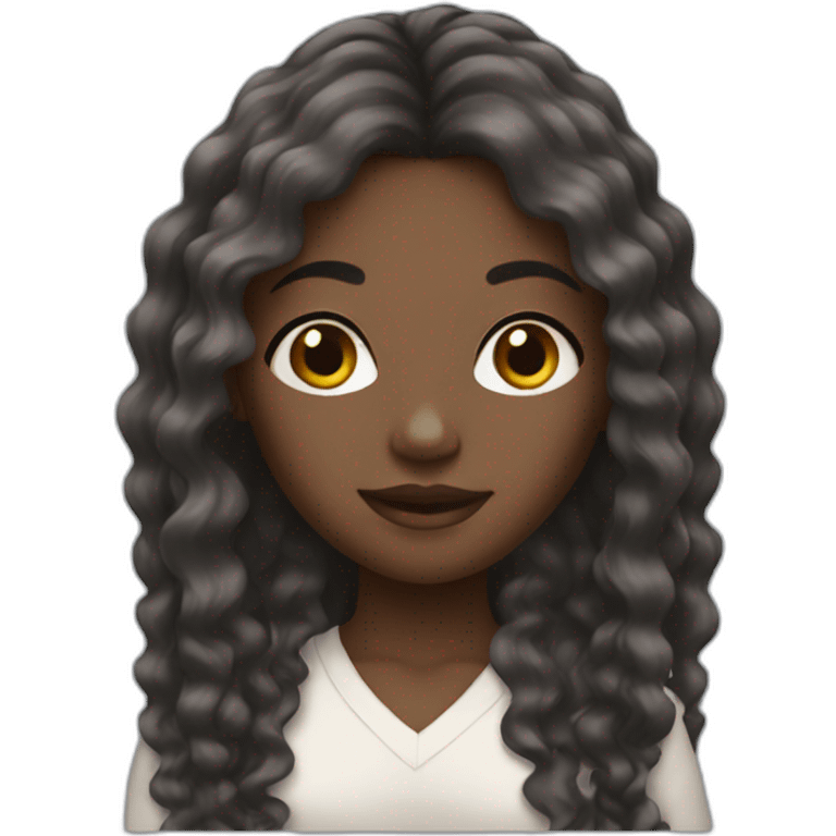 Black girl long hair emoji