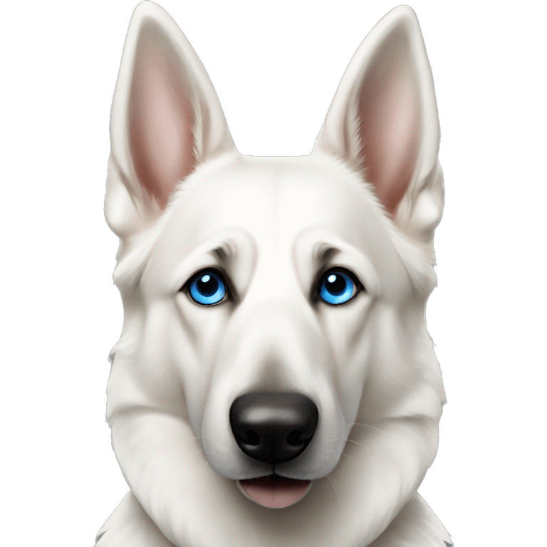 White German shepherd with blue eyes emoji