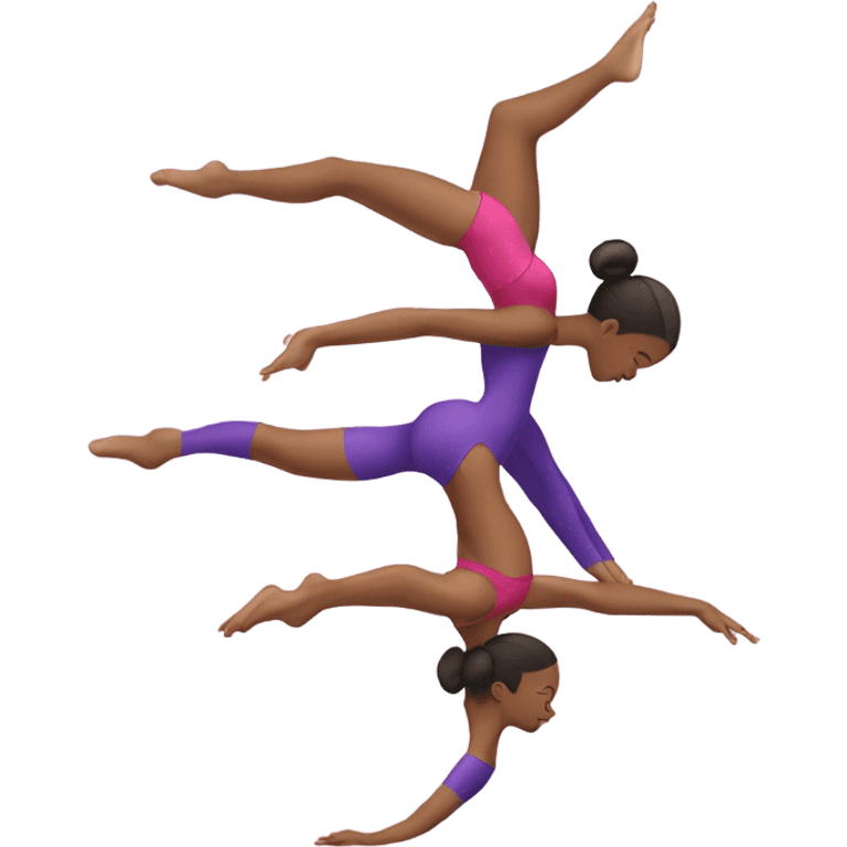 2 girls doing acro gymnastics  emoji