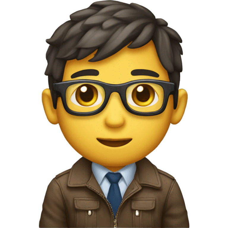 Niño rubio con gafas emoji