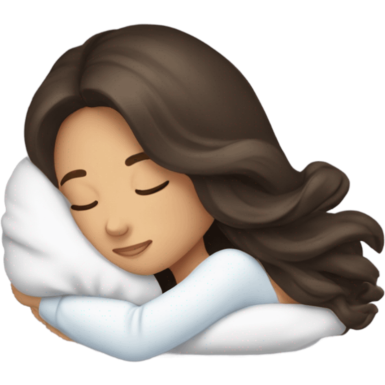 Brunette girl sleeping emoji