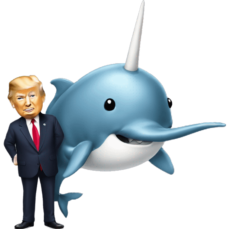 trump holding a narwhal emoji