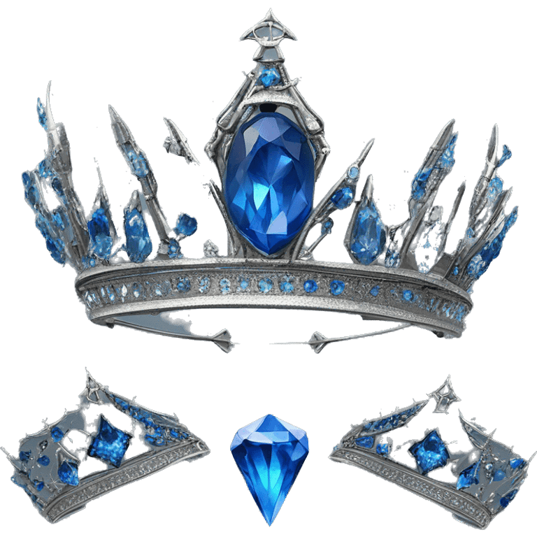 The Ravenclaw Diadem is a tiara-like object with a majestic design, made of gleaming silver and set with glittering blue gems. It is enchanted to enhance the wisdom and intellect of its wearer. Voldemort turned it into a Horcrux, embedding a fragment  emoji