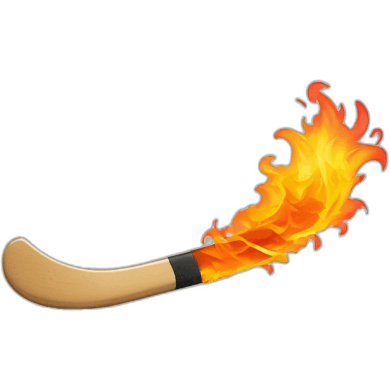 hockey stick on fire emoji