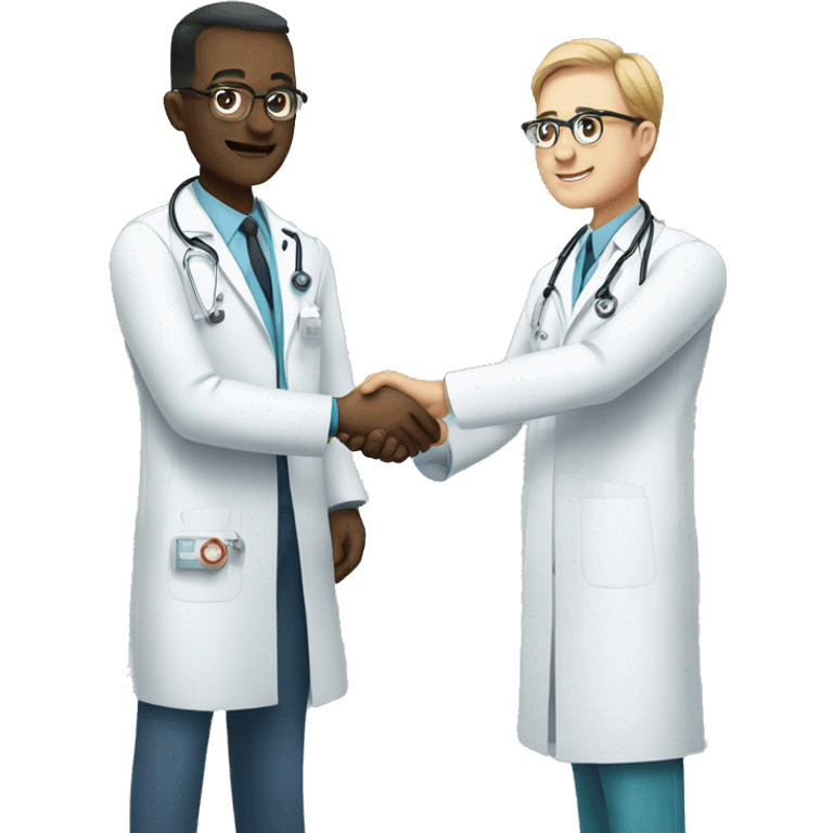 AI handshakes a doctor emoji