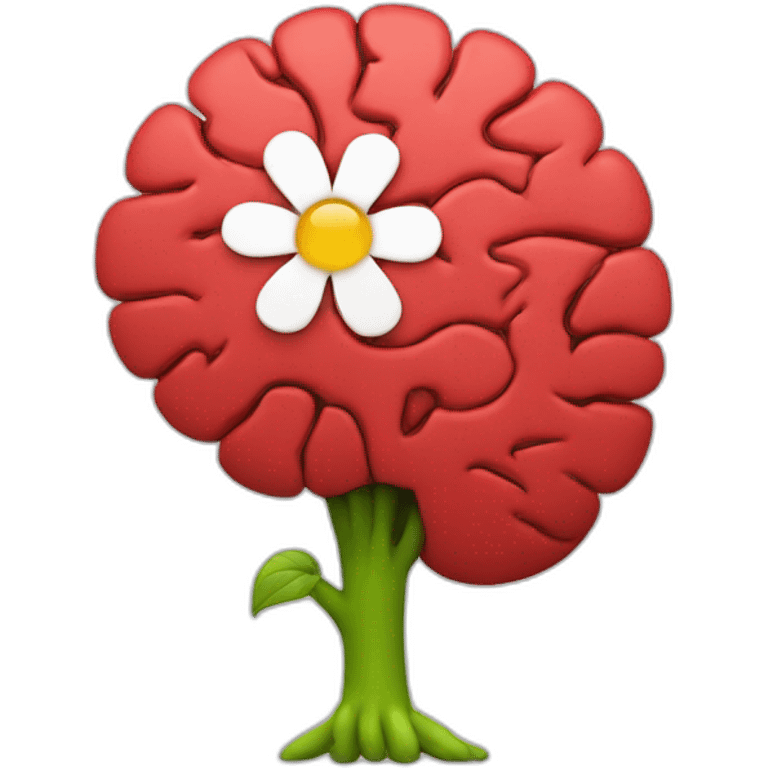 ai-brain storm red, and flower emoji