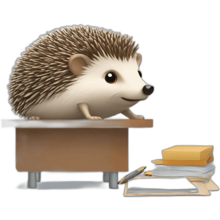 hedgehog working in an office emoji