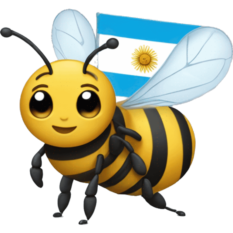 Create a Slack emoji of a bee wearing a t-shirt with the flag of Argentina emoji