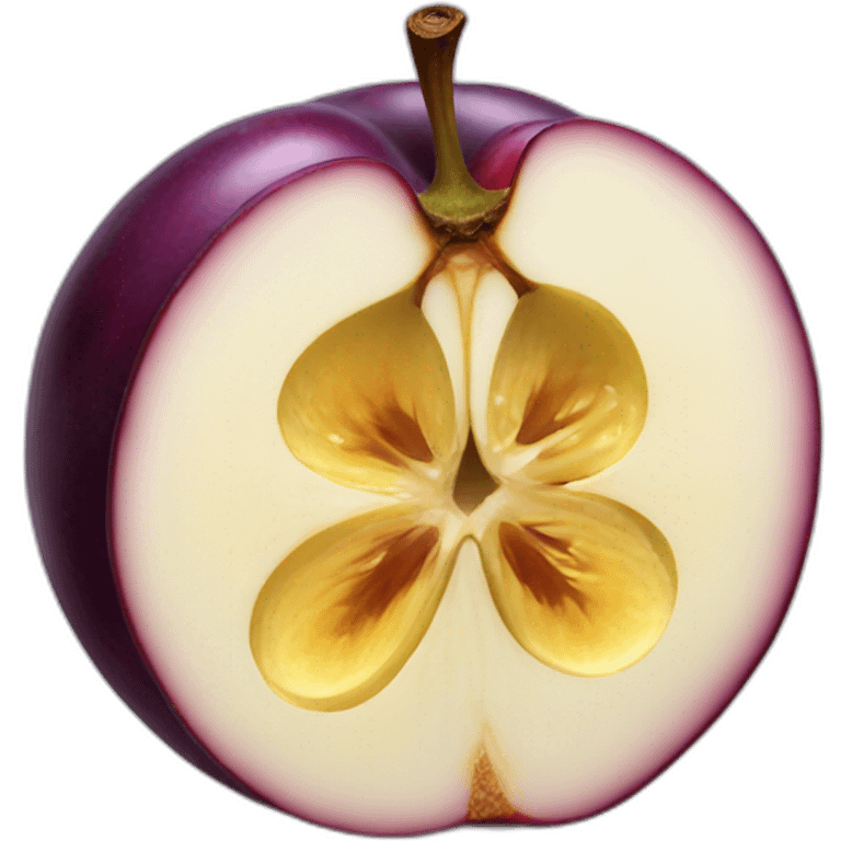 a sliced plum emoji