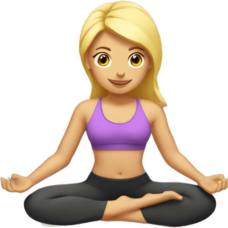 blonde yoga girl on mat emoji