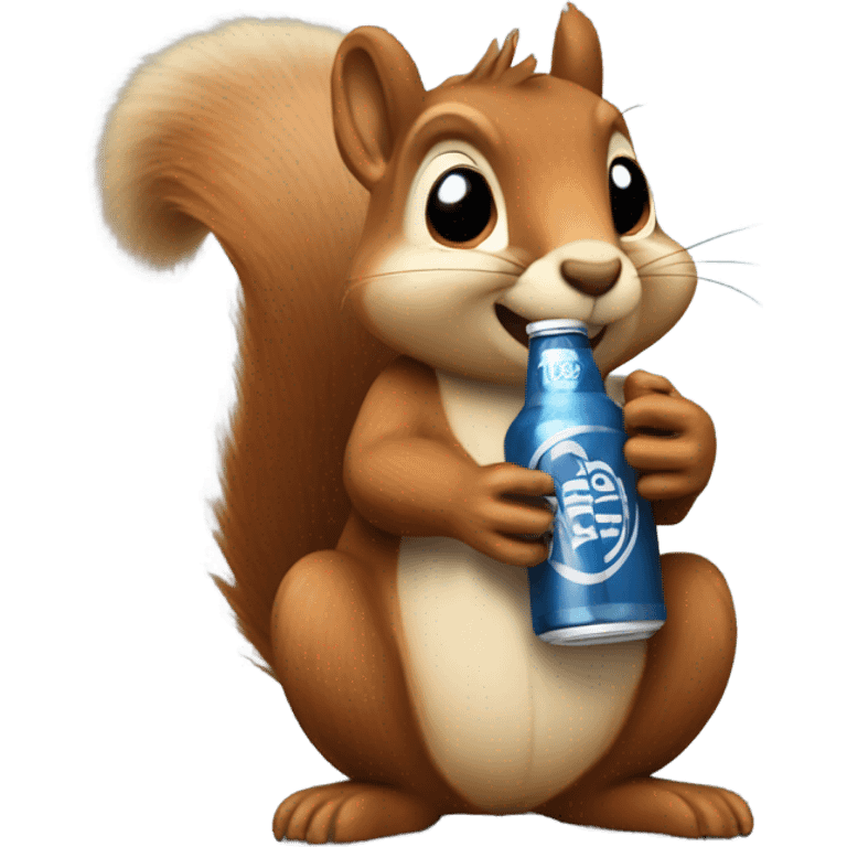 Squirrel drinking a corona emoji