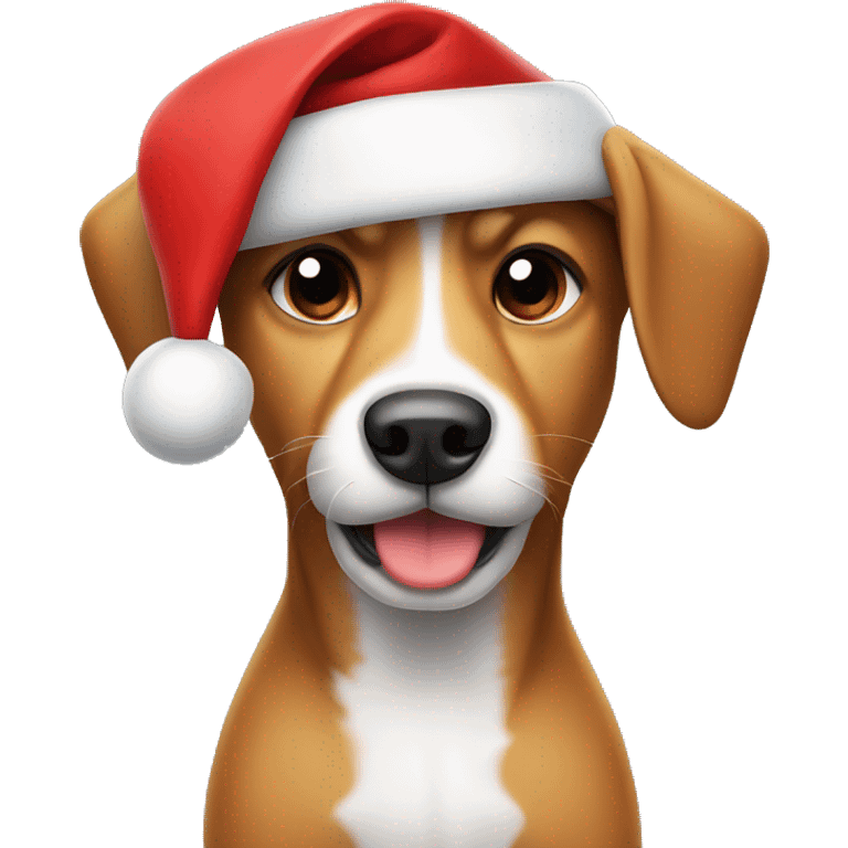 dog wearing santa hat emoji