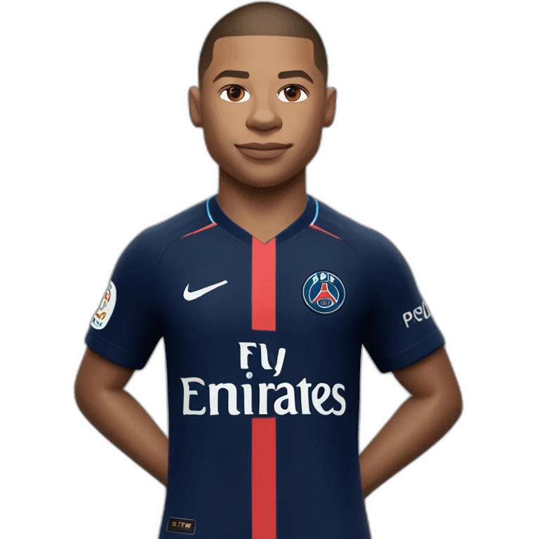 Kylian mbappe realistic with maillot psg emoji