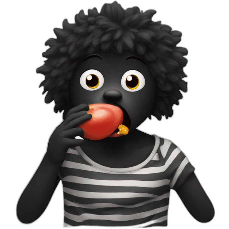 Golliwog vomiting emoji