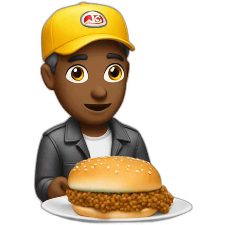 New york cab driver eating a sloppy joe emoji