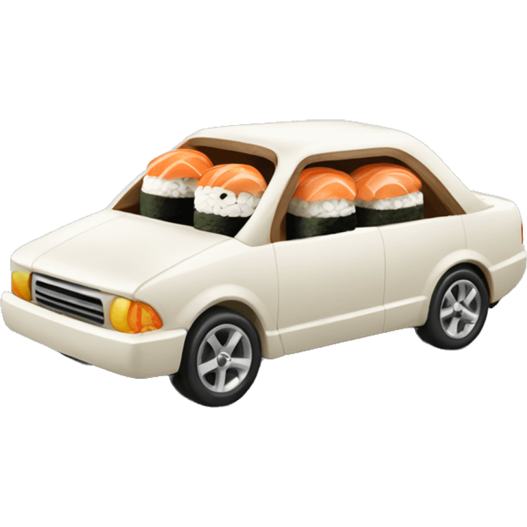 car made from sushi emoji