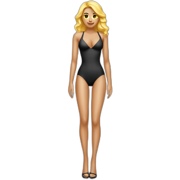 sexy woman on high heels swim suit long legs emoji