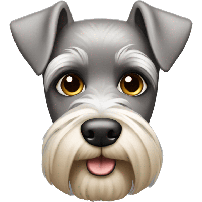 tan and grey mini schnauzer face  emoji