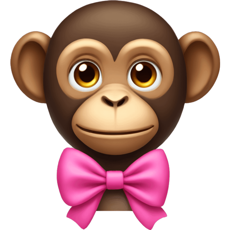 Monkey with pink bow emoji