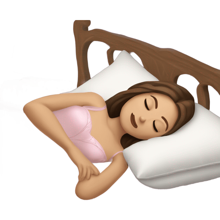 sleeping beauty brunette white girl with a silk pillow emoji