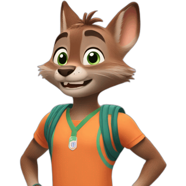 nick wild from zootopia doing sport emoji