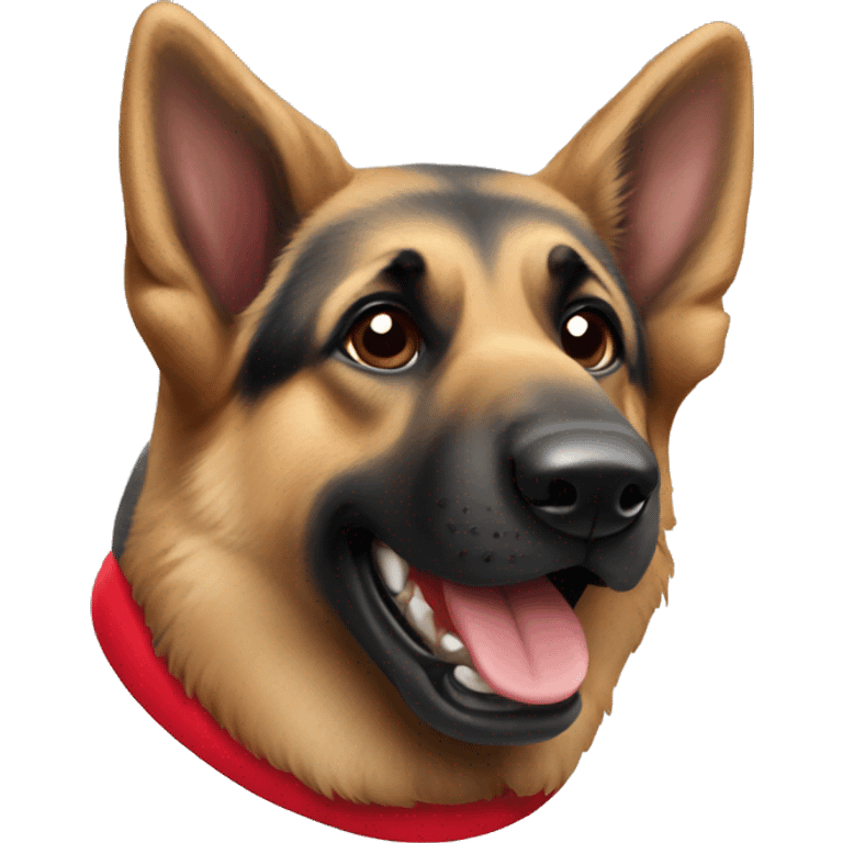 German Shepherd wearing an Ohio state jersey emoji