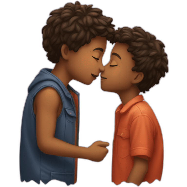 Kiss of two boy emoji