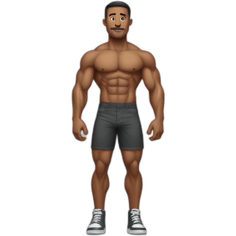 Muscled guy thin legs emoji