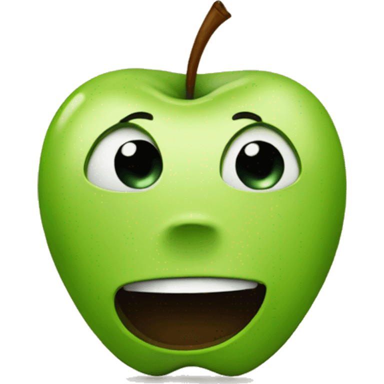 apple with face and have ozempic  emoji