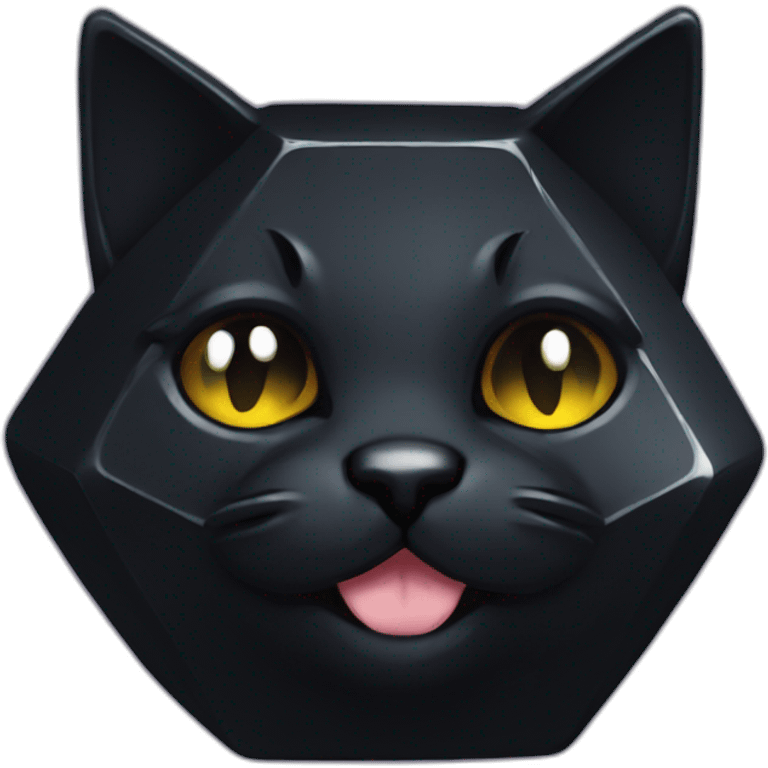 Dice d20 black cat emoji