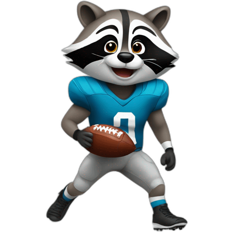 raccoon playing football emoji