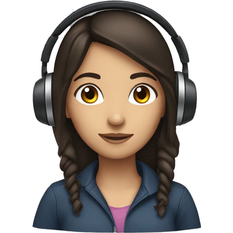 brunette girl wearing headset emoji