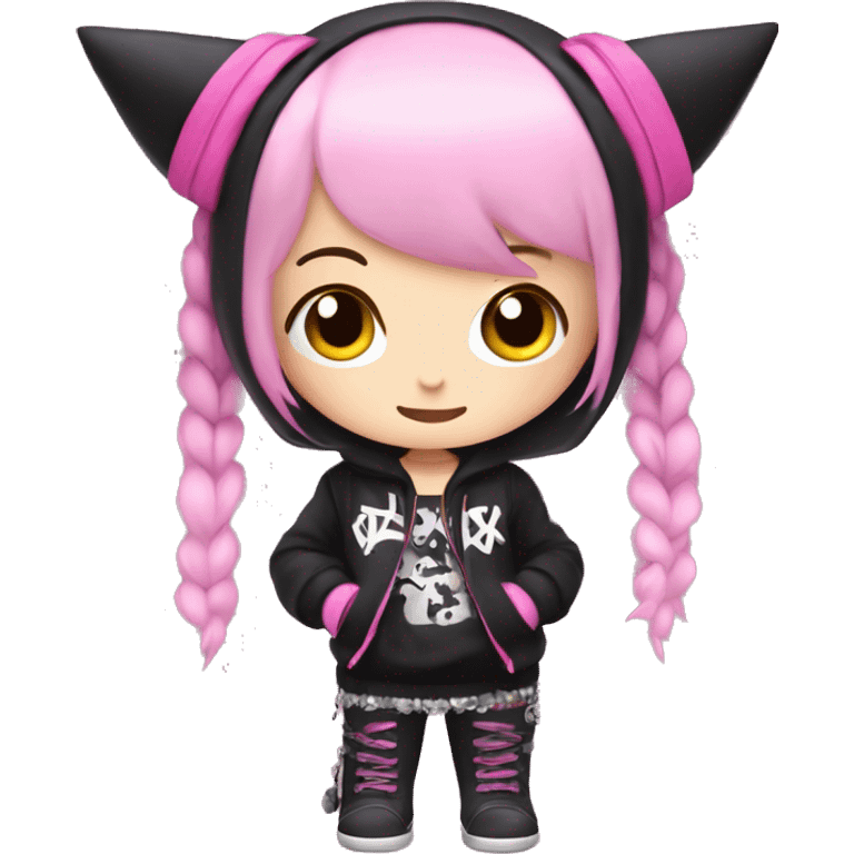 Punk kuromi with pink outfit emoji