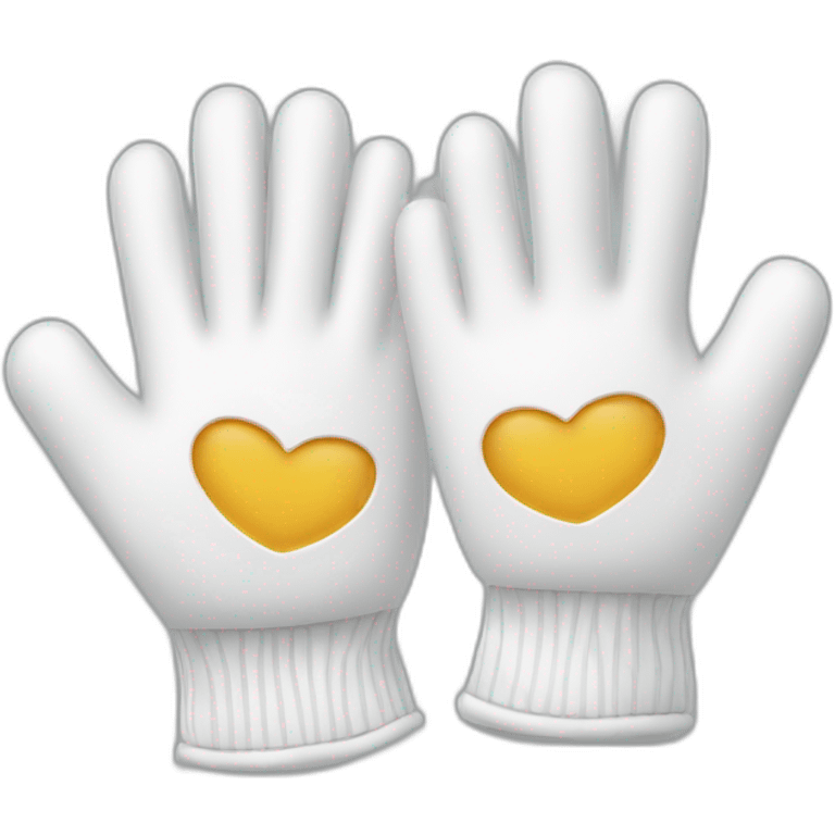 Deux gants blancs amis emoji