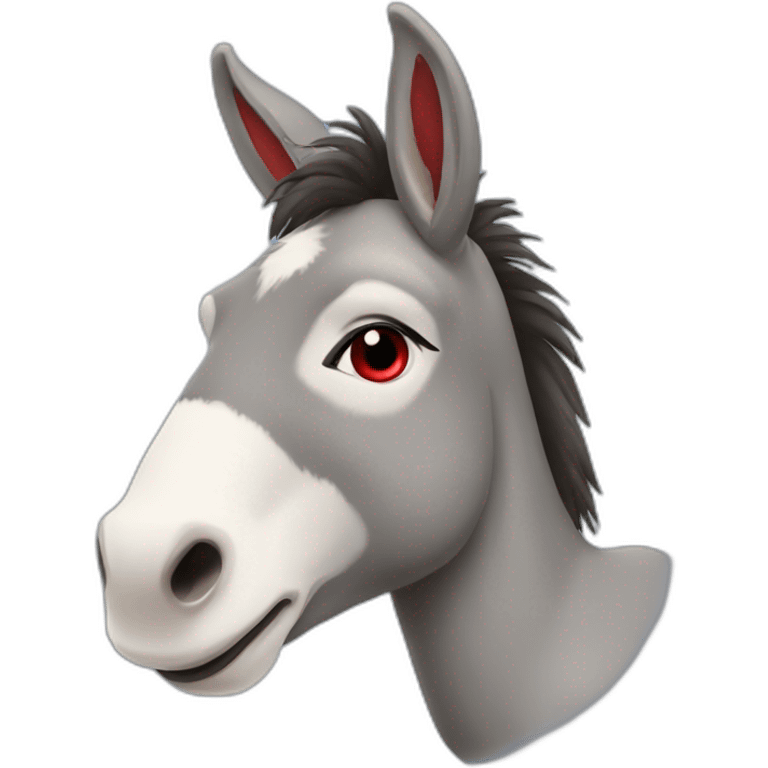 Donkey with red lips and eyelashes emoji