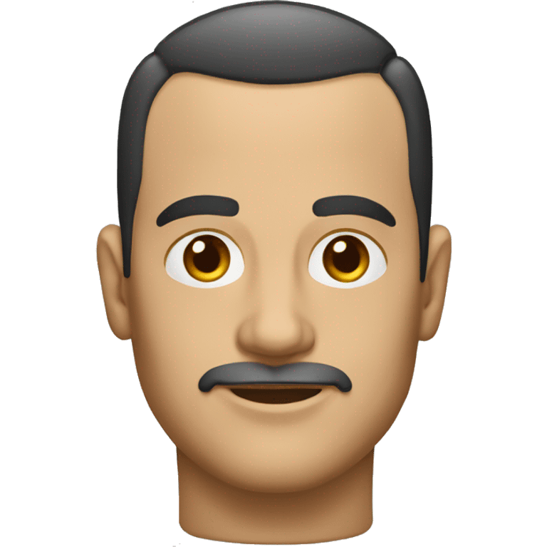 man with short haired slicked back, with receding widows peak hairline. emoji