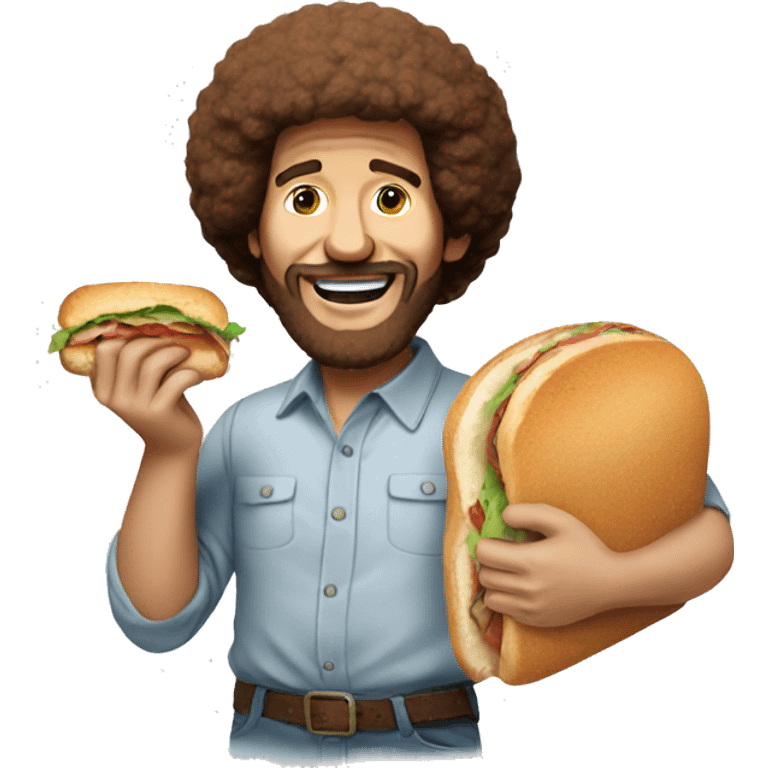 bob ross holding a sandwhich emoji